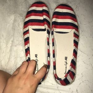 Red white and blue shoes
